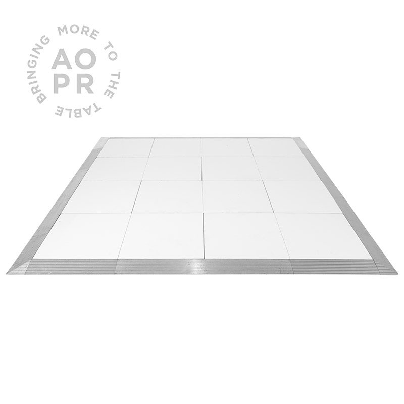 White Acrylic Dance Floor – 4×4 Panels – Rebel Party Rentals
